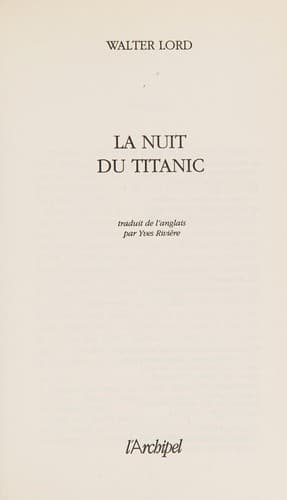 La nuit du Titanic