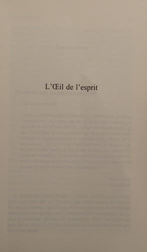 L'oeil de l'esprit
