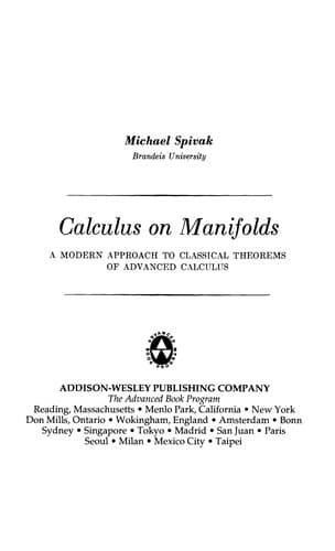 Calculus On Manifolds