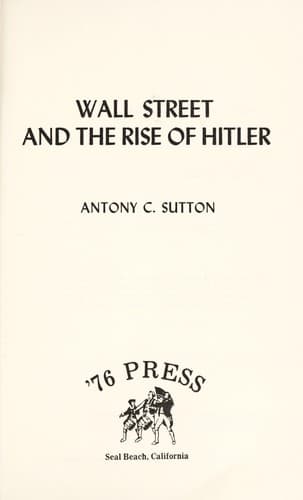 Wall Street and the Rise of Hitler